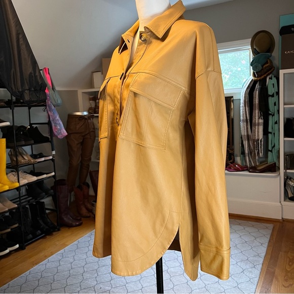 Anthropologie Maeve Faux Leather Shirt Jacket Size XS - Picture 5 of 8